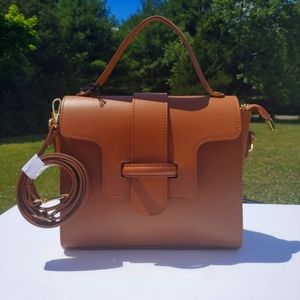 NWT Genuine Leather Valentina Crossbody Bag.